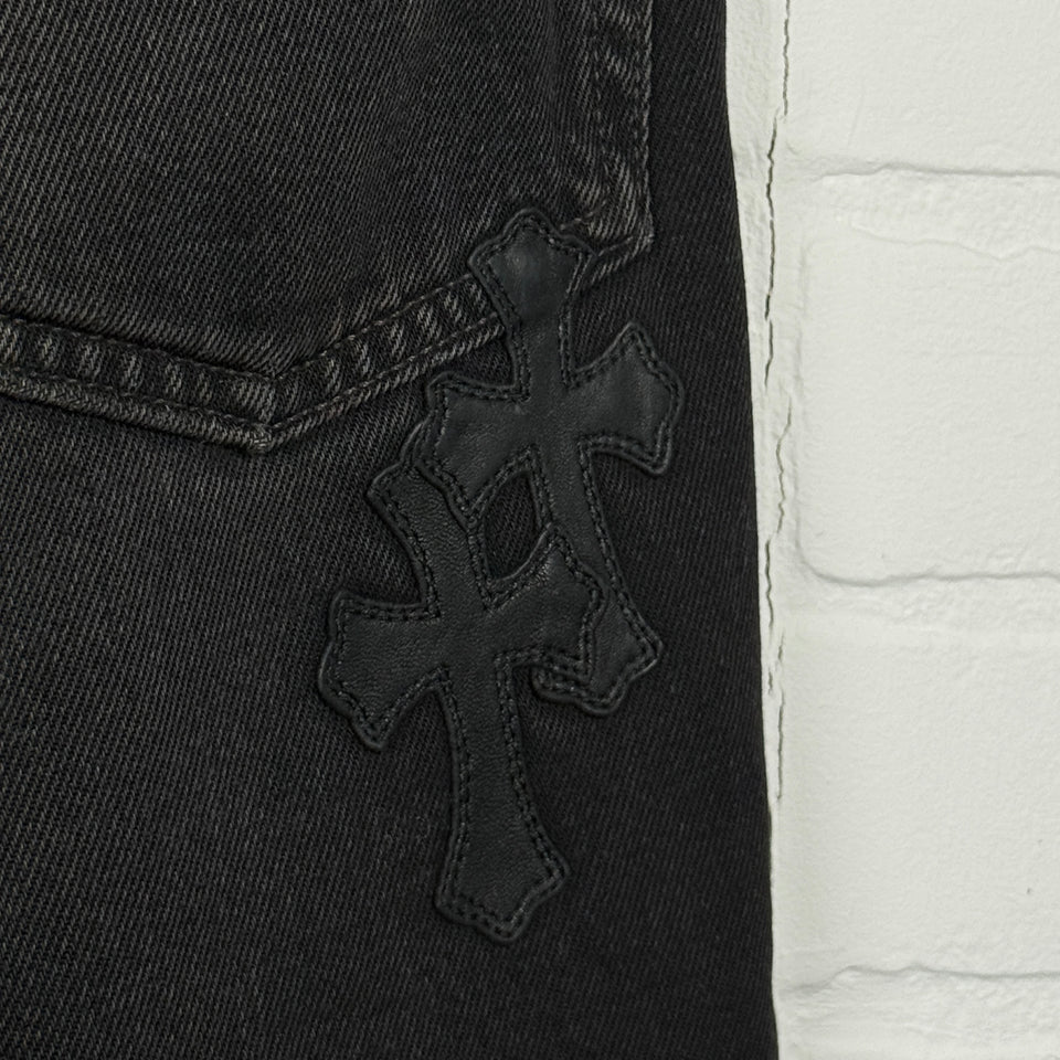Chrome Hearts Black Cross Patch Jeans