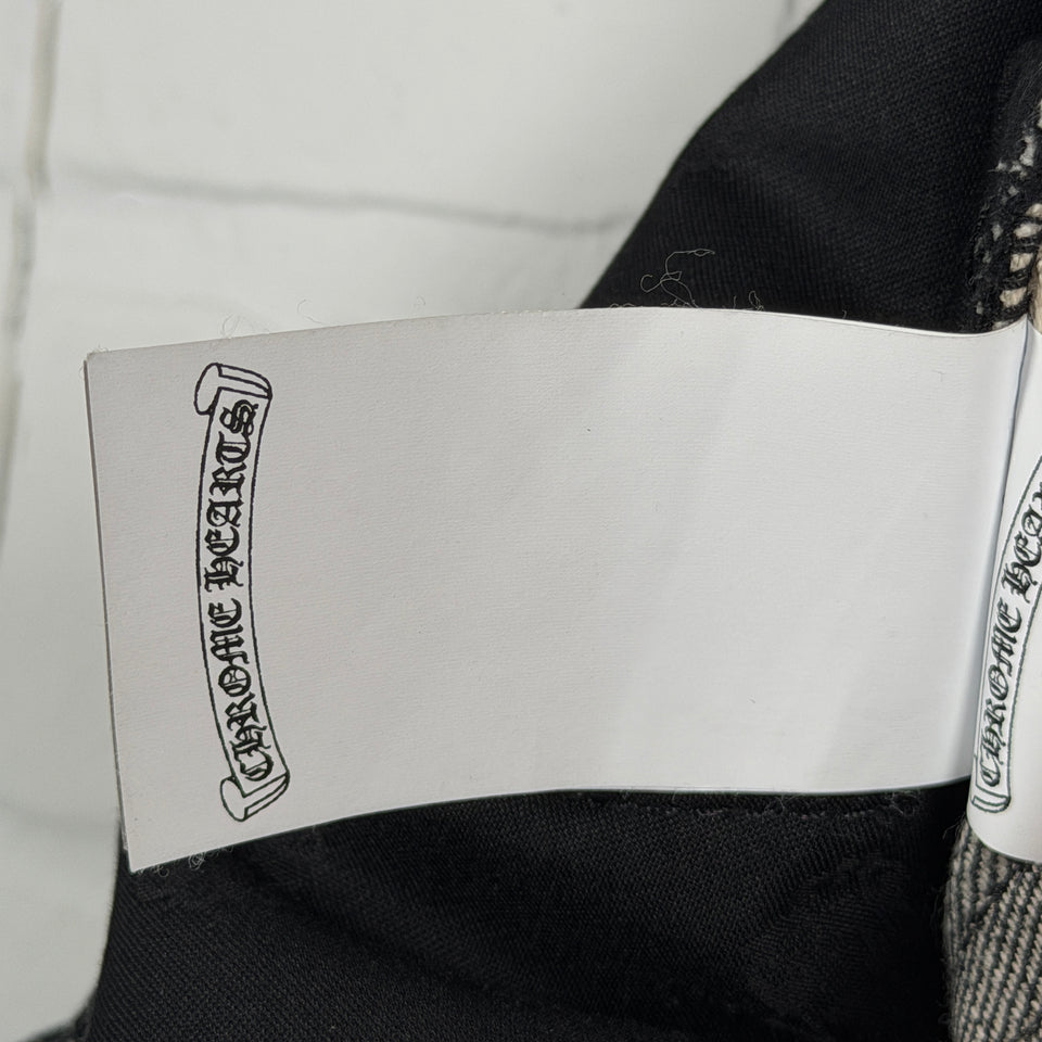 Chrome Hearts Fleur Knee Black Star Patch Jeans
