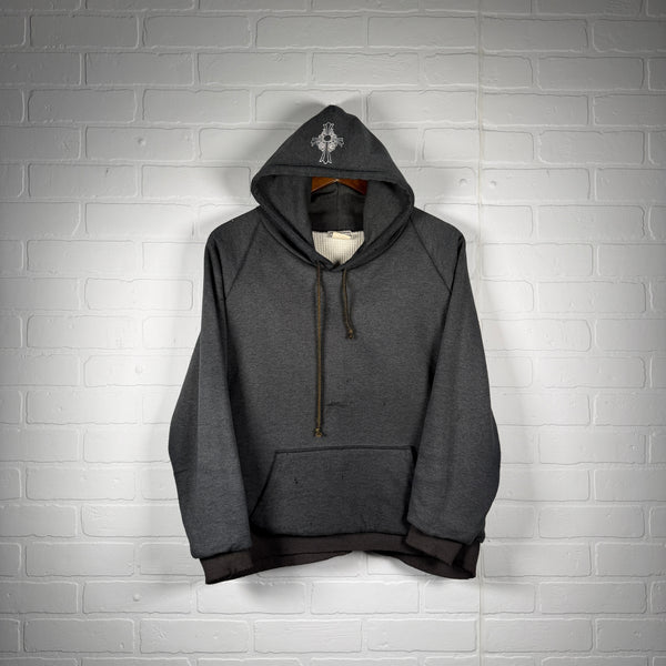 Chrome Hearts Vintage Thermal Floral Cross Horseshoe Hoodie