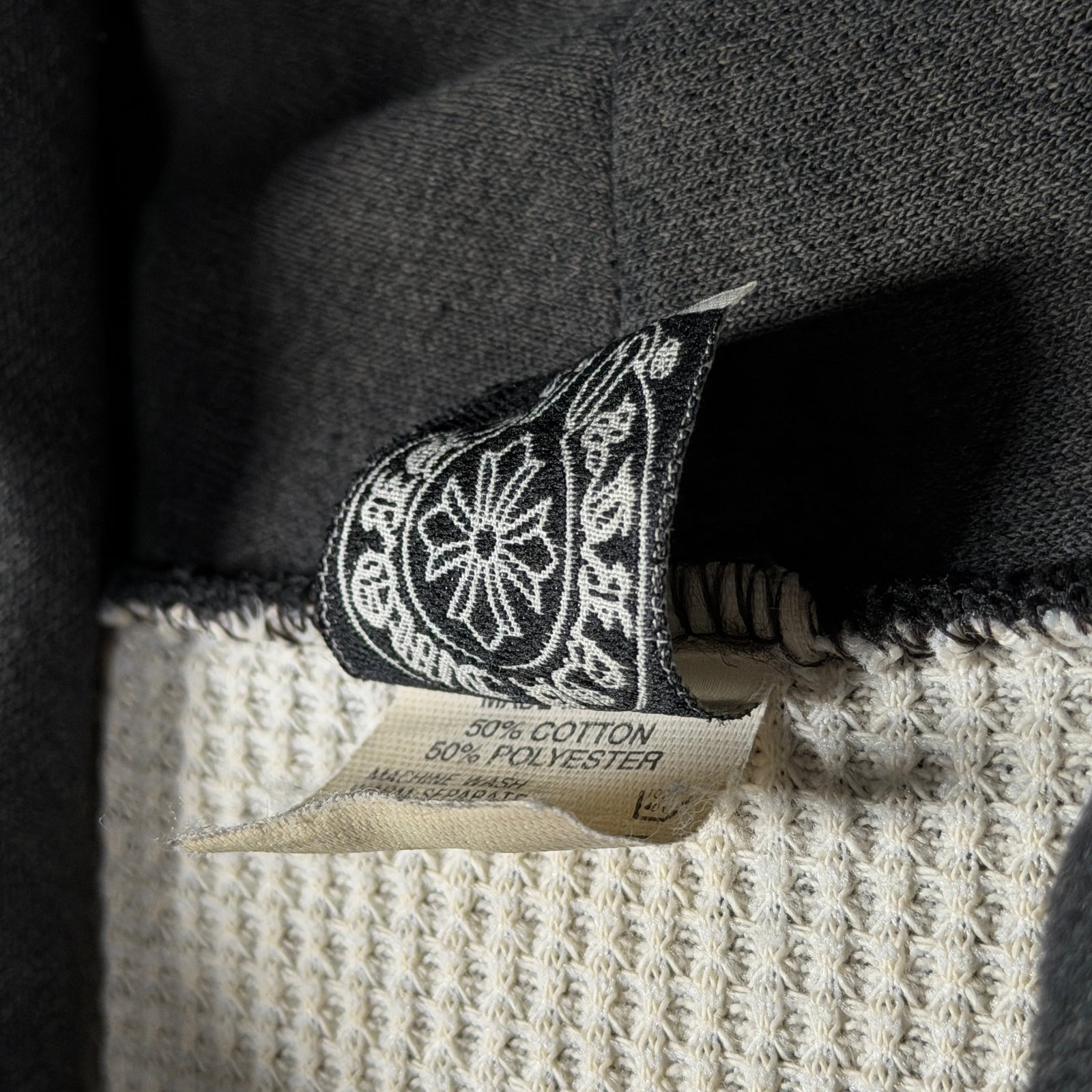 Chrome Hearts Vintage Thermal Floral Cross Horseshoe Hoodie