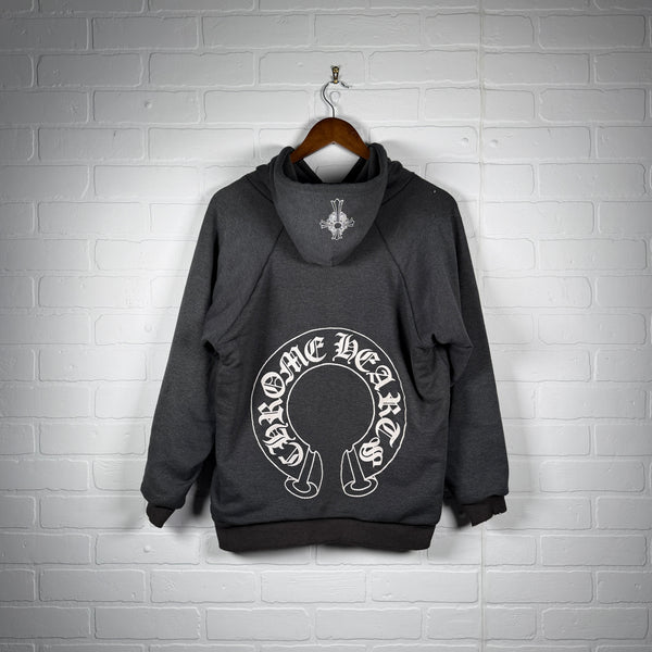 Chrome Hearts Vintage Thermal Floral Cross Horseshoe Hoodie