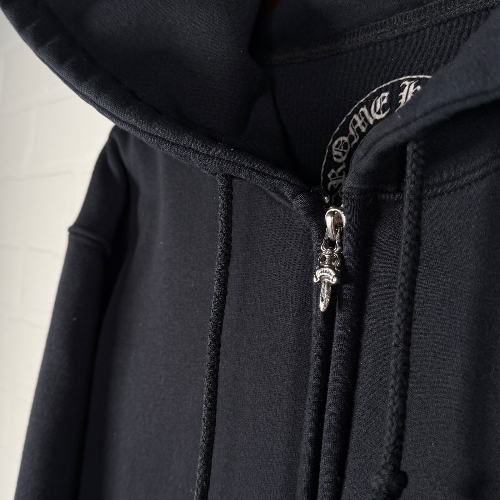 Chrome Hearts Vintage Thermal Vine Dagger Floral Horseshoe Zip Up Hoodie
