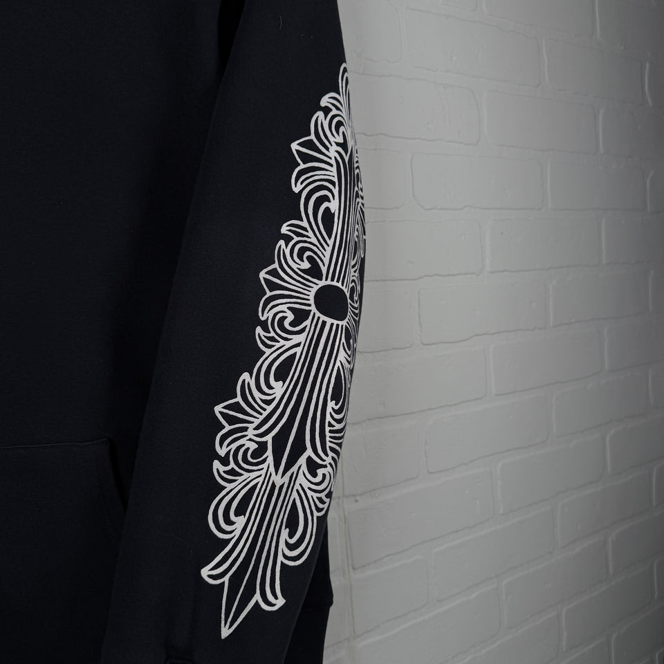 Chrome Hearts Vintage Thermal Vine Dagger Floral Horseshoe Zip Up Hoodie