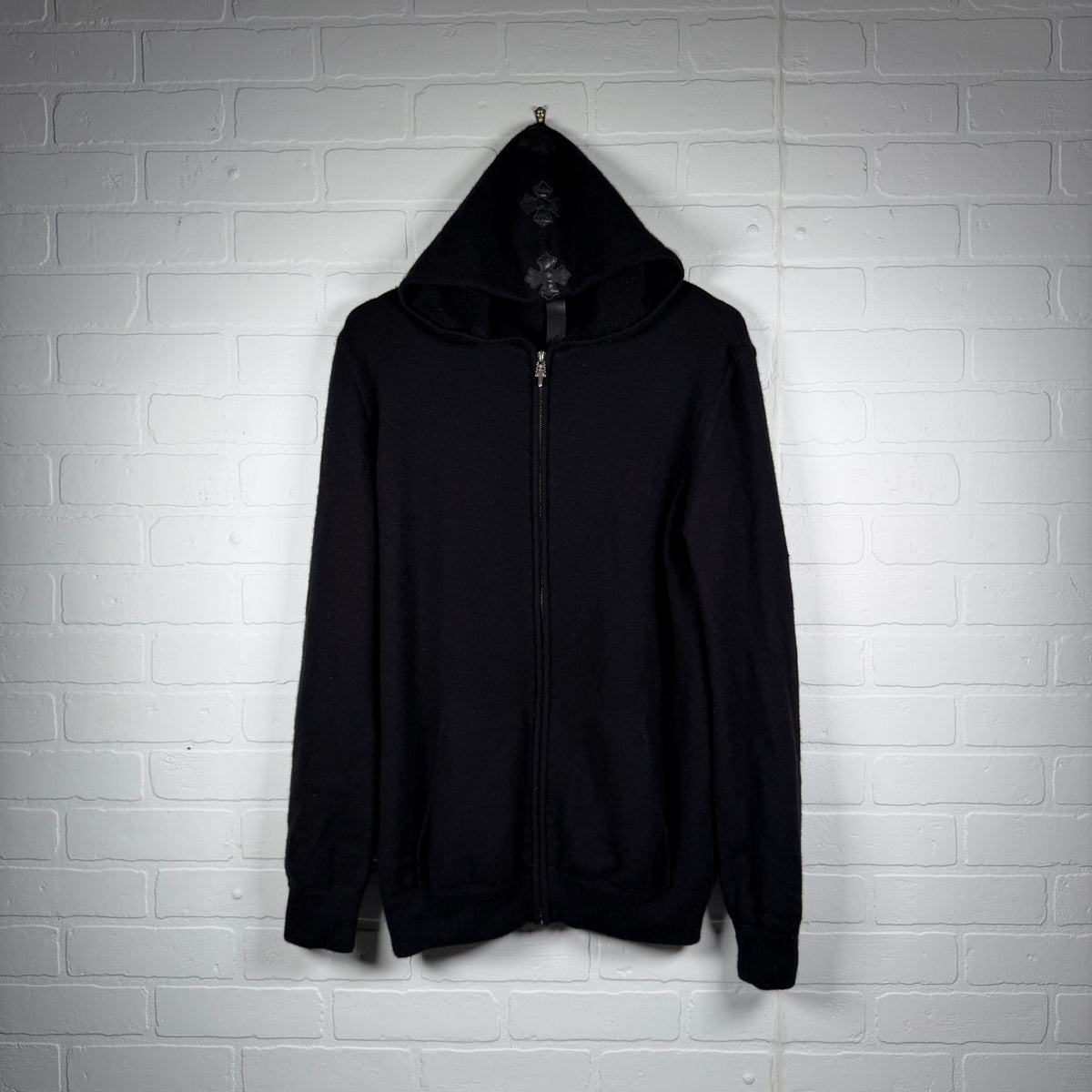 Chrome Hearts Cashmere Spine Black Plus Patch Zip Up Hoodie