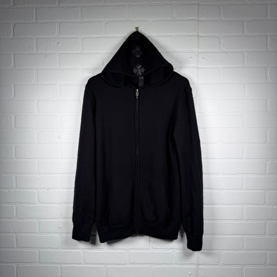 Chrome Hearts Cashmere Spine Black Plus Patch Zip Up Hoodie