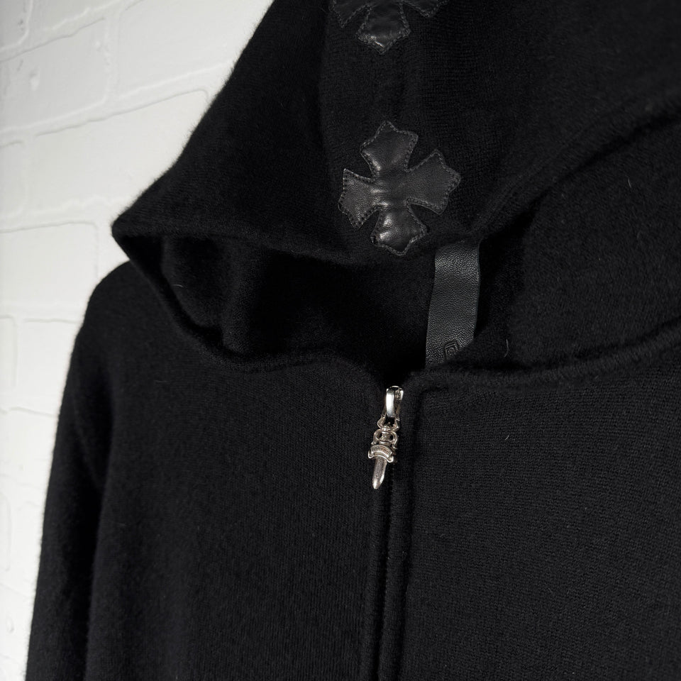 Chrome Hearts Cashmere Spine Black Plus Patch Zip Up Hoodie