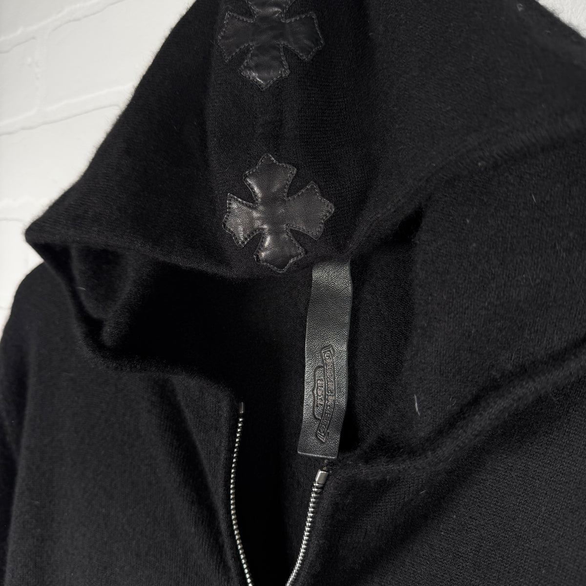 Chrome Hearts Cashmere Spine Black Plus Patch Zip Up Hoodie