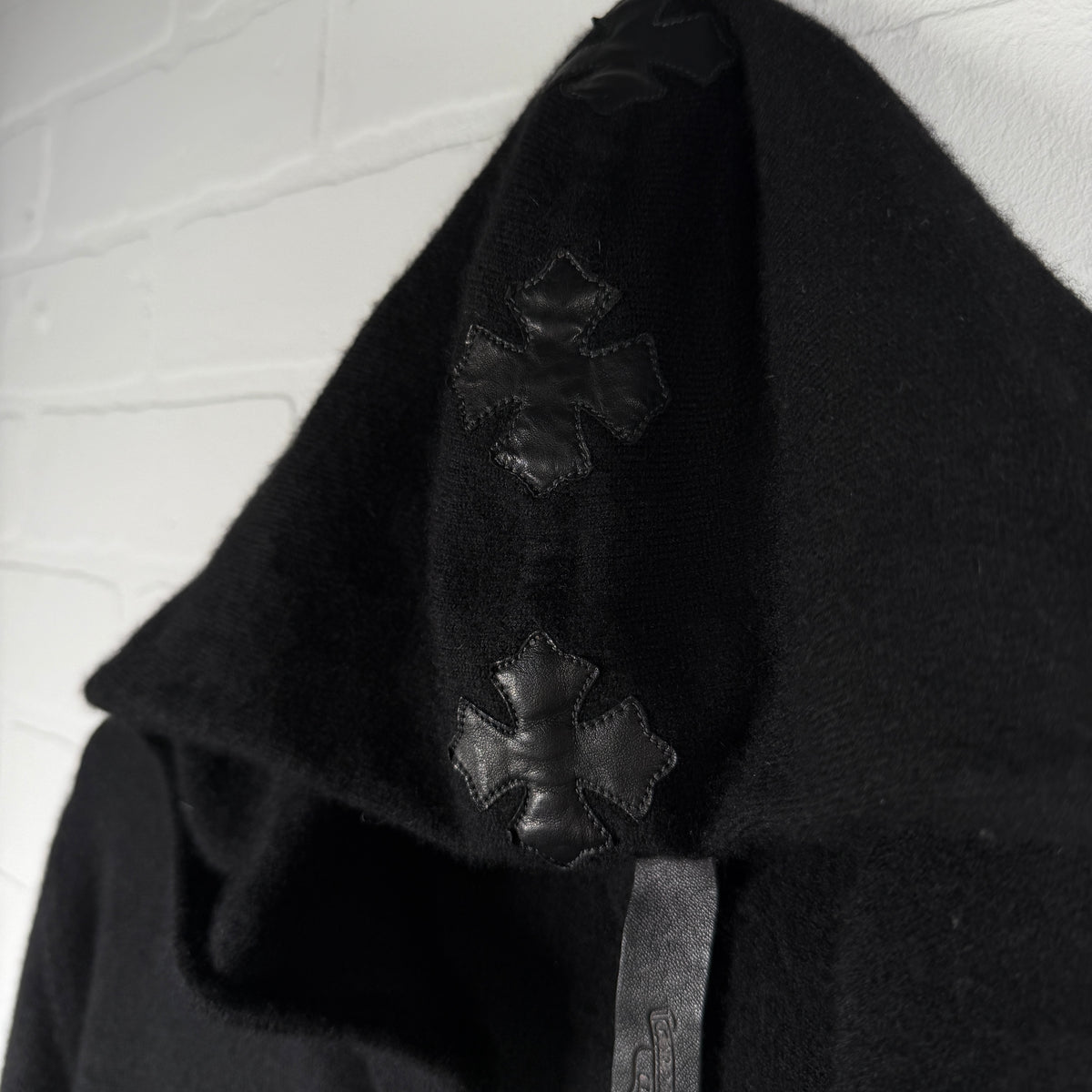 Chrome Hearts Cashmere Spine Black Plus Patch Zip Up Hoodie