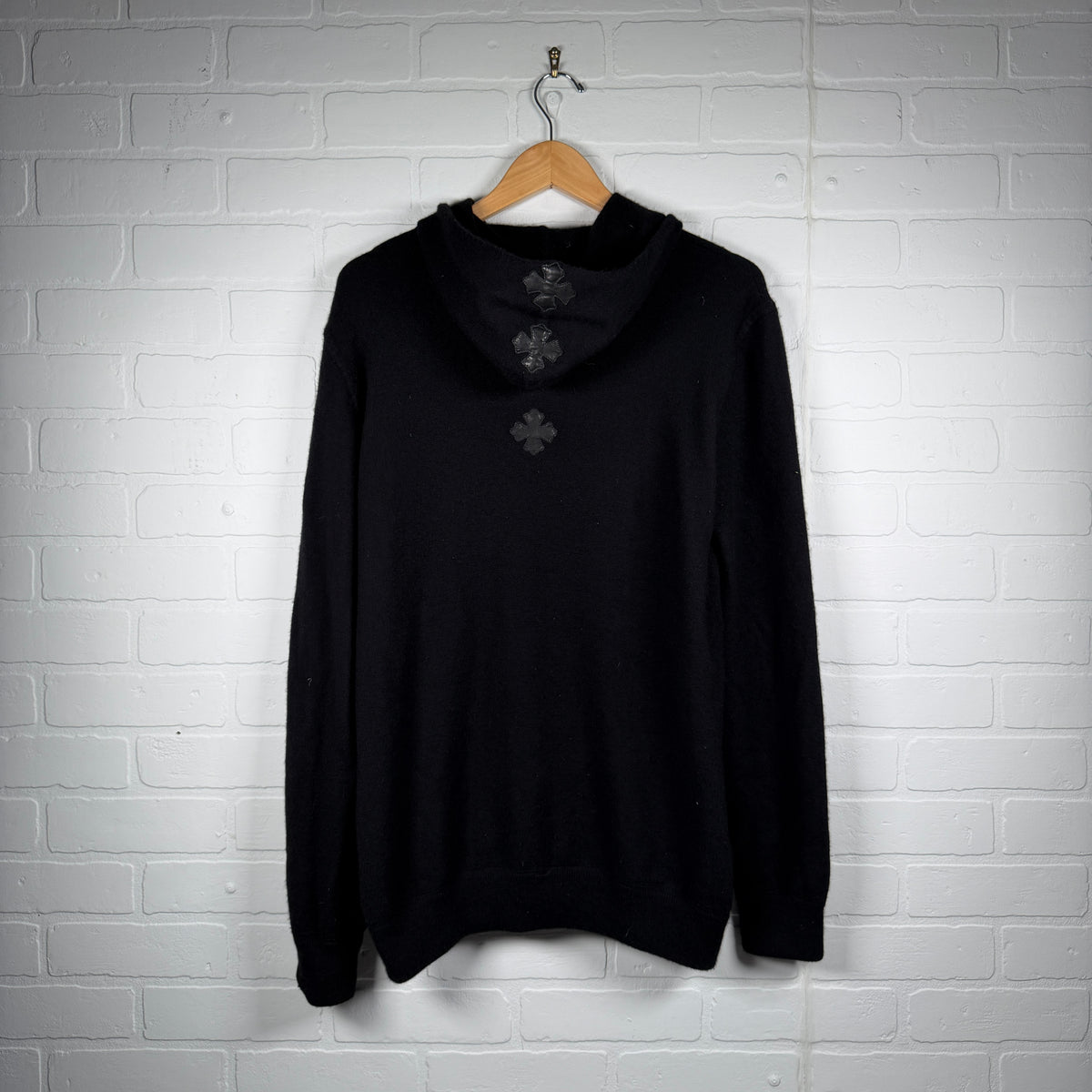 Chrome Hearts Cashmere Spine Black Plus Patch Zip Up Hoodie