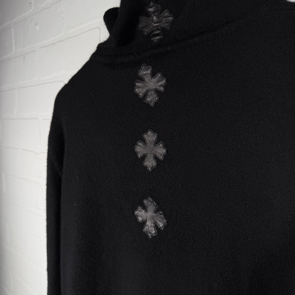 Chrome Hearts Cashmere Spine Black Plus Patch Zip Up Hoodie