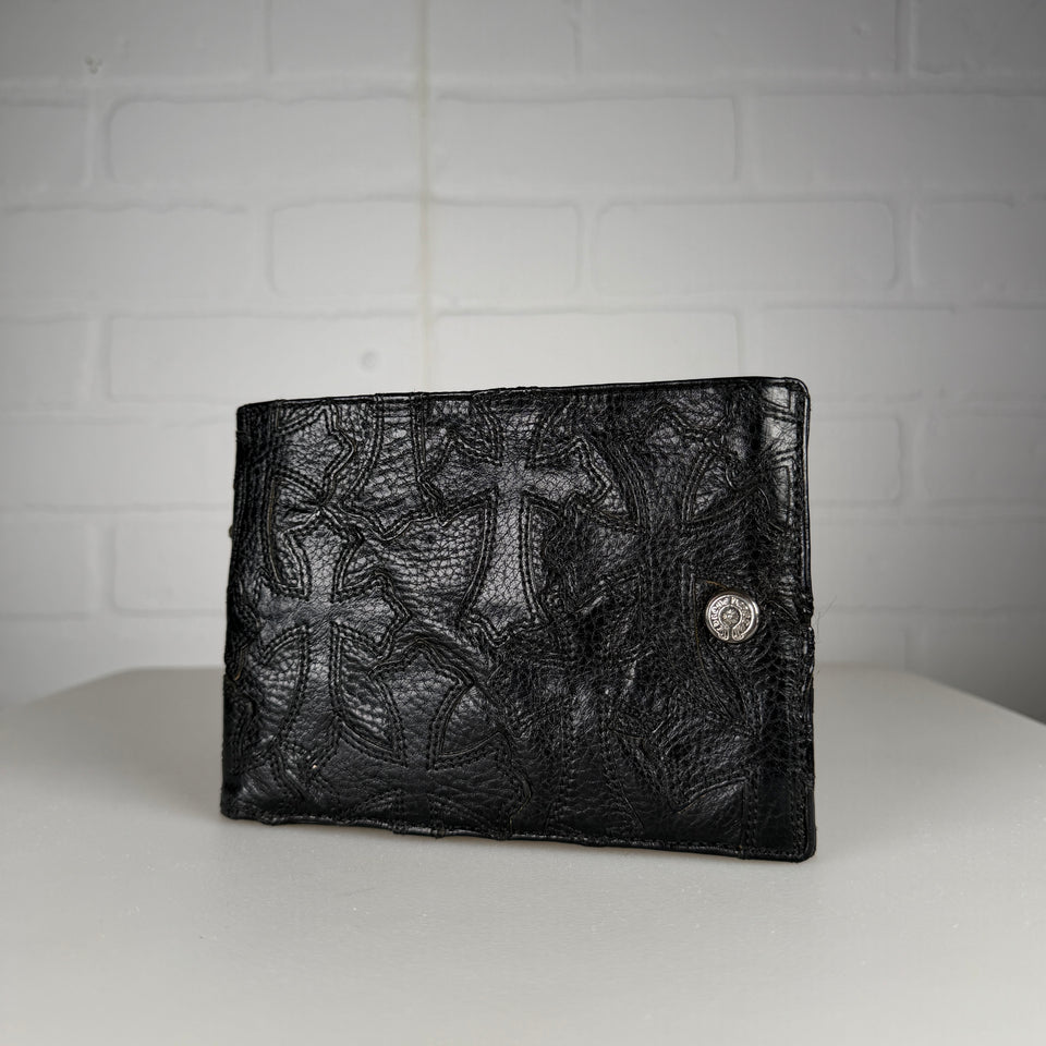 Chrome Hearts Flooded Black Cross Patch Bifold Wallet