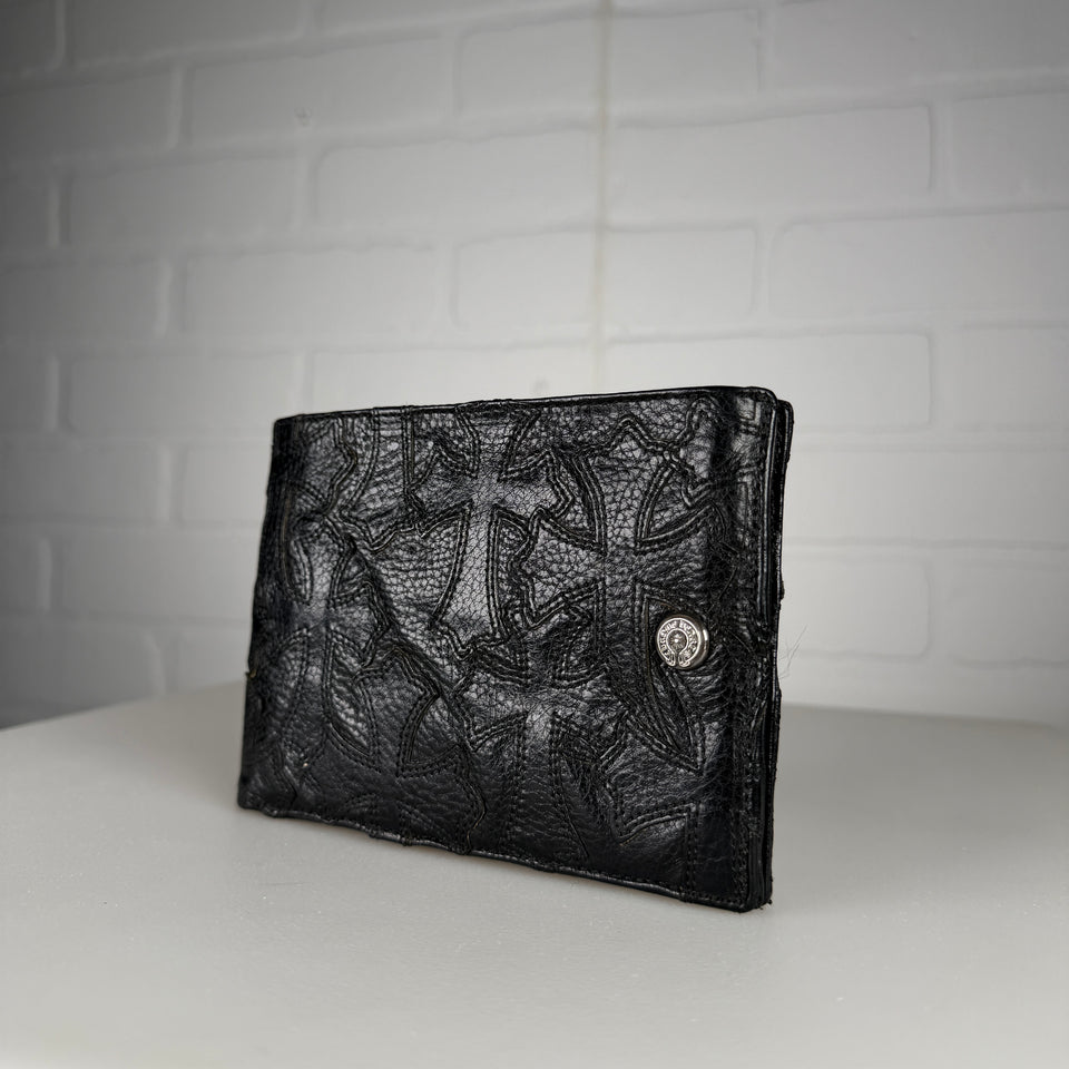 Chrome Hearts Flooded Black Cross Patch Bifold Wallet