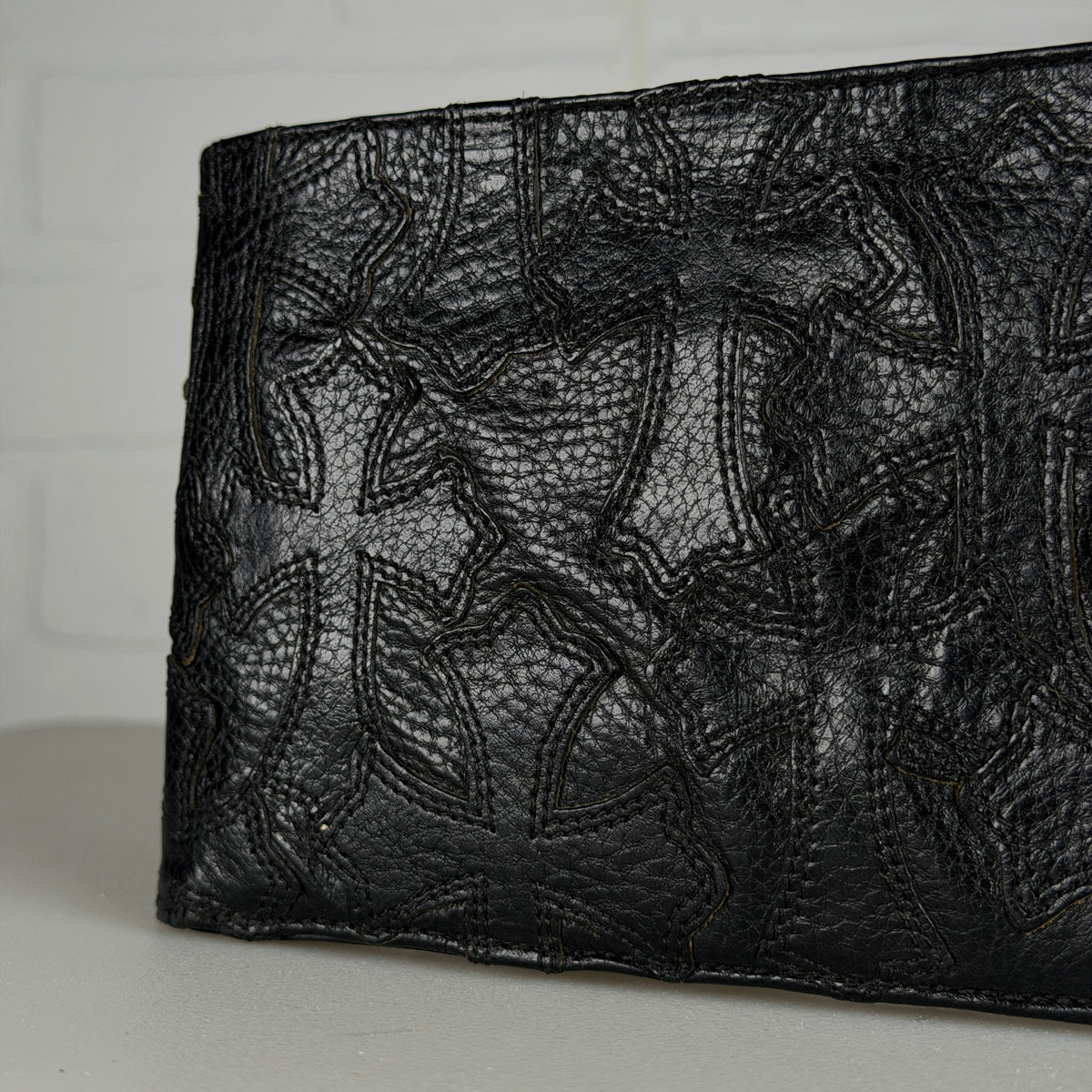 Chrome Hearts Flooded Black Cross Patch Bifold Wallet