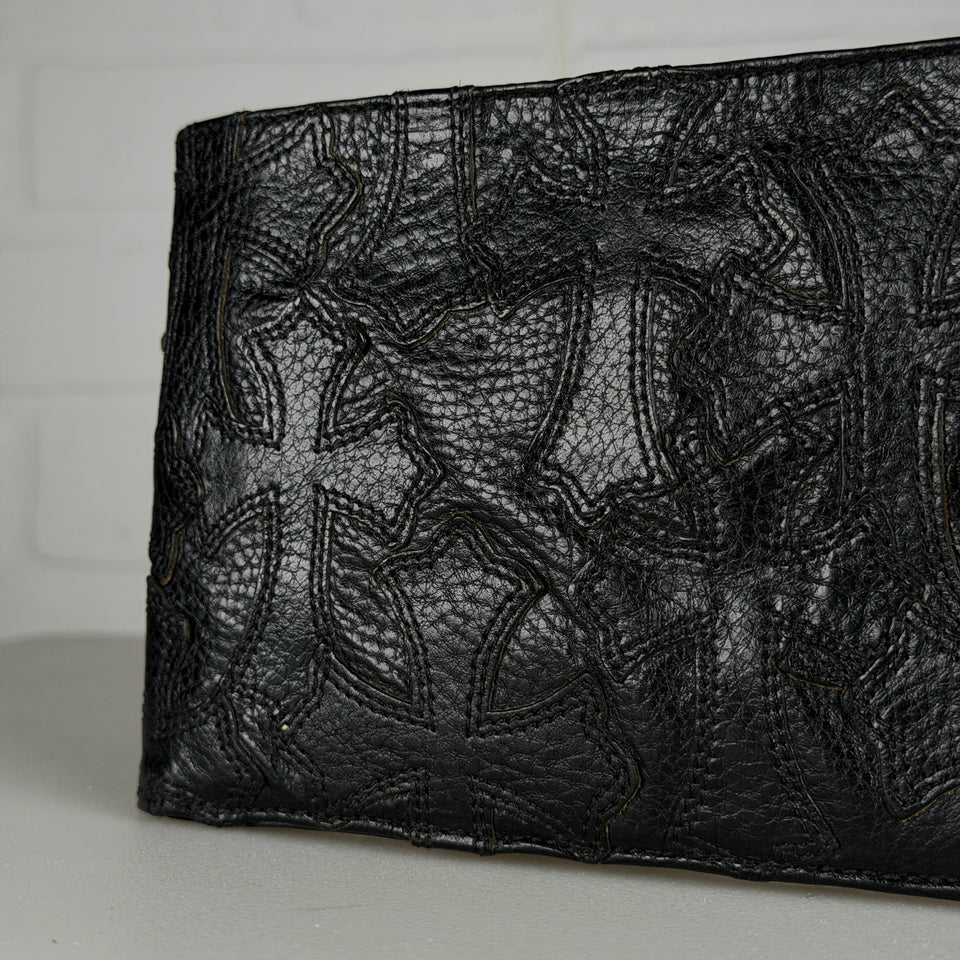 Chrome Hearts Flooded Black Cross Patch Bifold Wallet