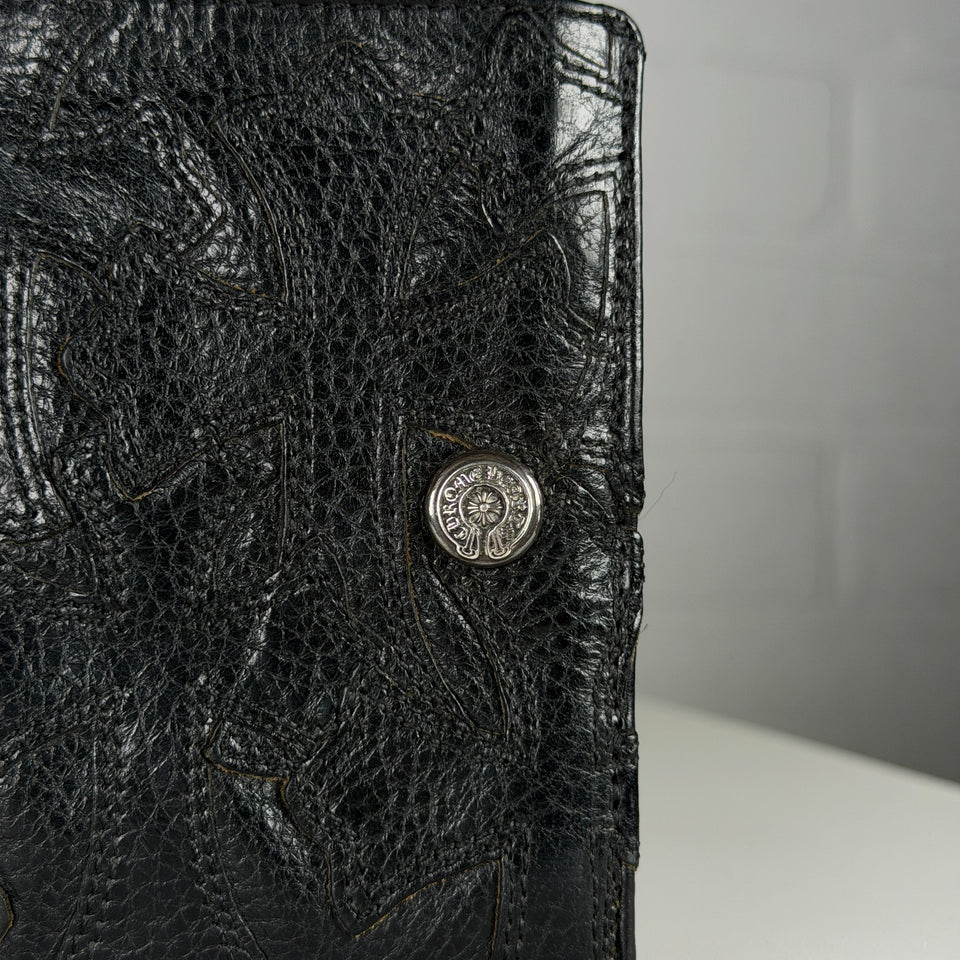 Chrome Hearts Flooded Black Cross Patch Bifold Wallet