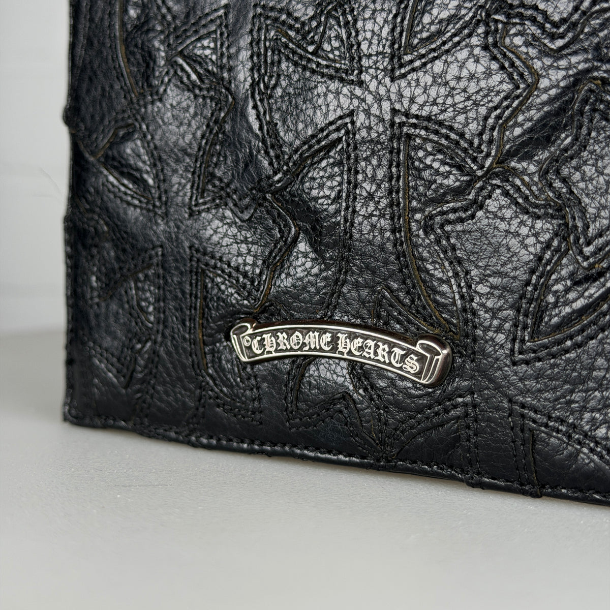Chrome Hearts Flooded Black Cross Patch Bifold Wallet
