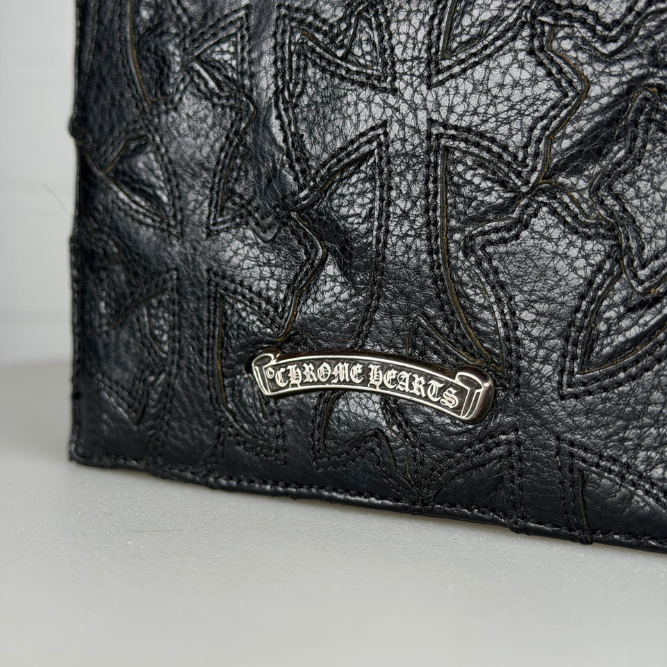 Chrome Hearts Flooded Black Cross Patch Bifold Wallet