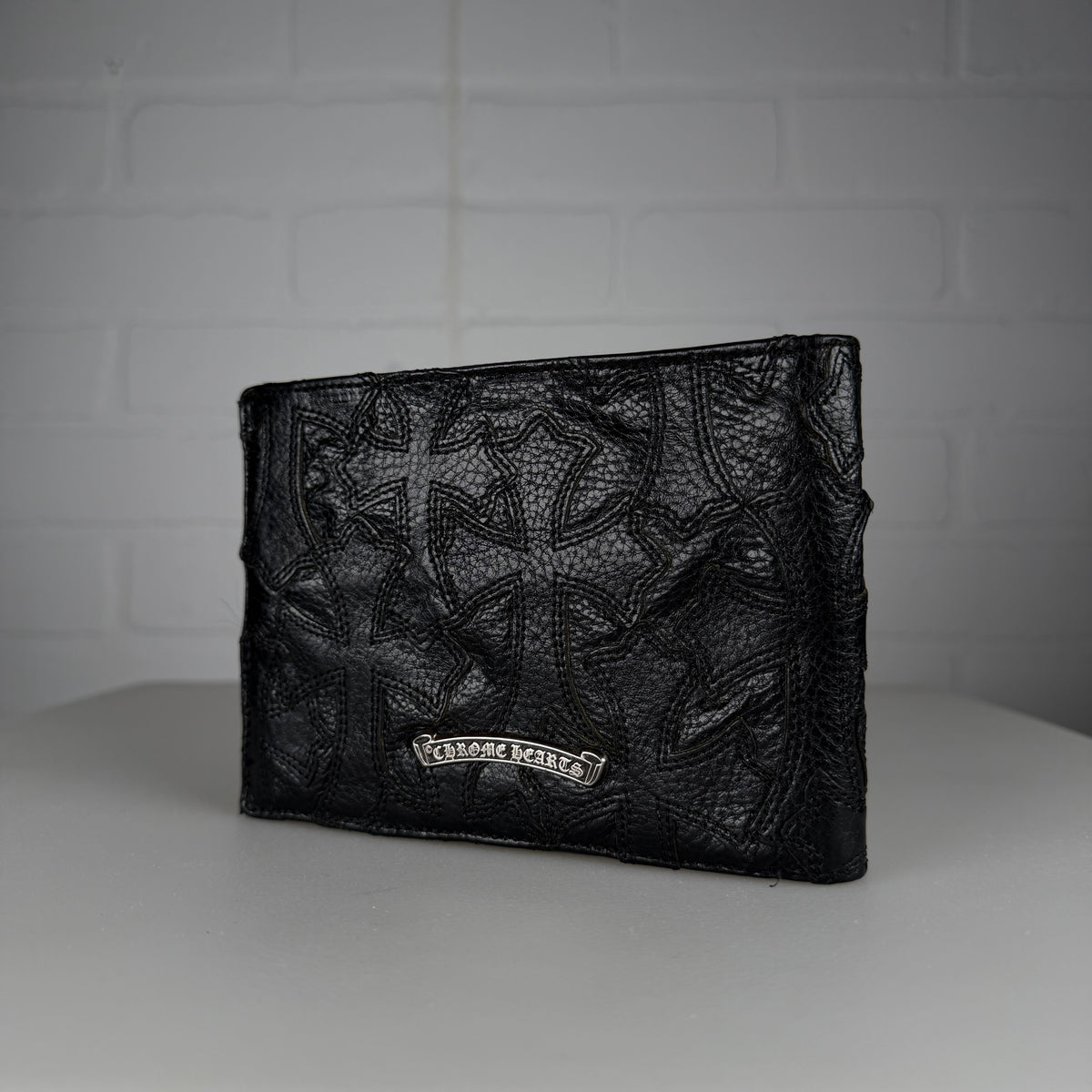 Chrome Hearts Flooded Black Cross Patch Bifold Wallet