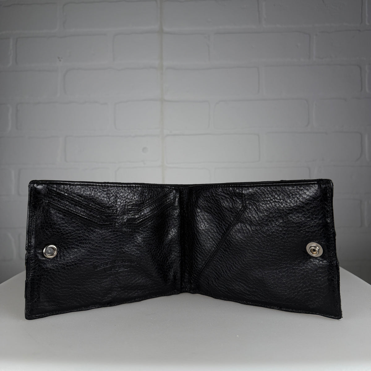 Chrome Hearts Flooded Black Cross Patch Bifold Wallet