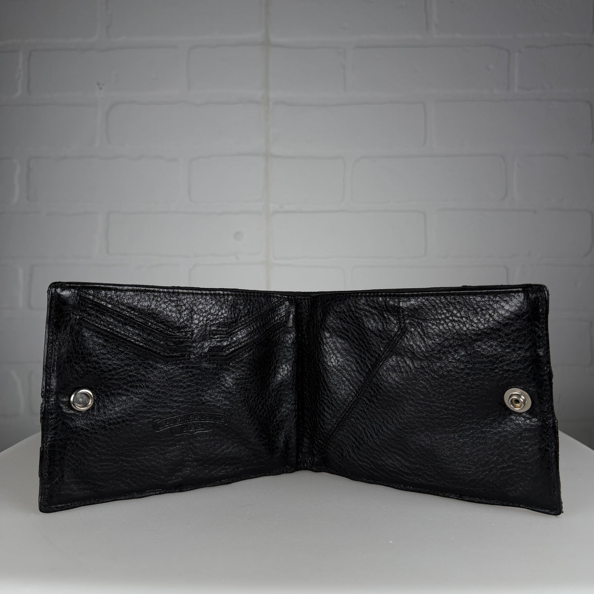 Chrome Hearts Flooded Black Cross Patch Bifold Wallet