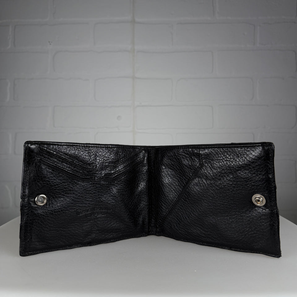 Chrome Hearts Flooded Black Cross Patch Bifold Wallet
