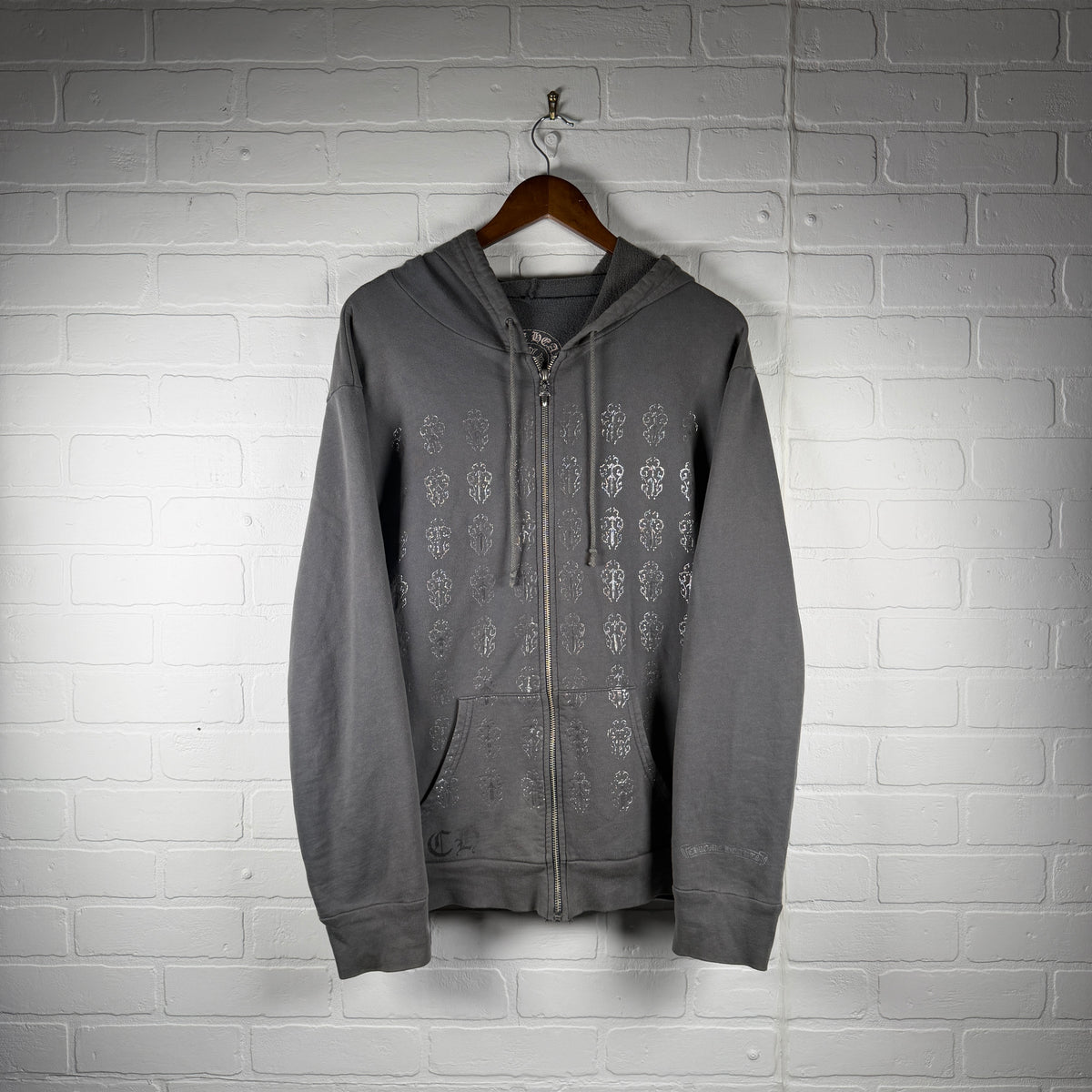 Chrome Hearts Vintage Vine Dagger Fleur Horseshoe Zip Up Hoodie
