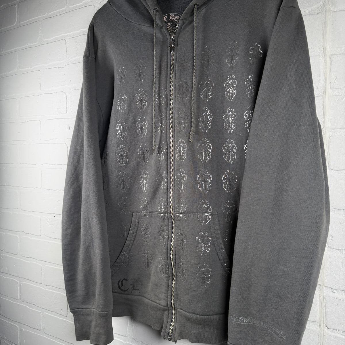 Chrome Hearts Vintage Vine Dagger Fleur Horseshoe Zip Up Hoodie
