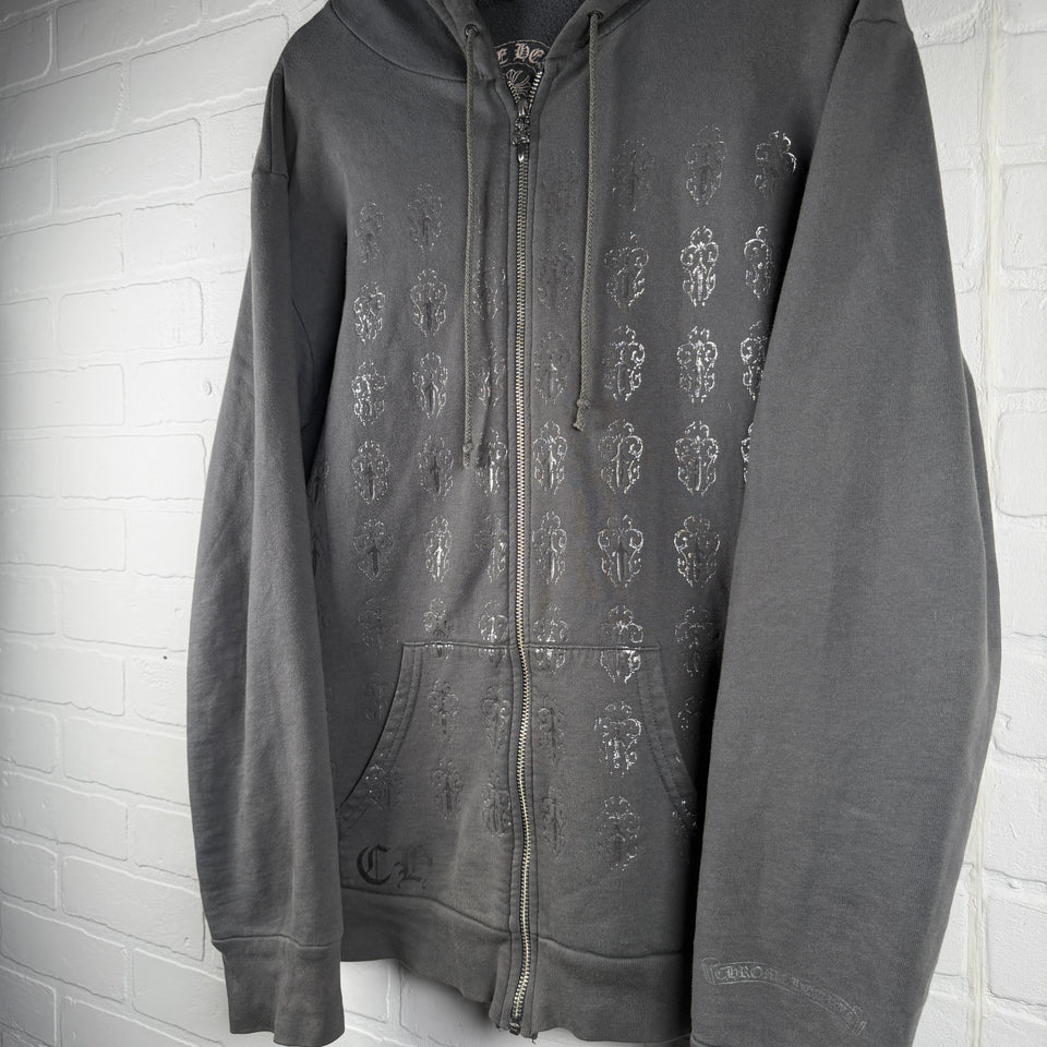 Chrome Hearts Vintage Vine Dagger Fleur Horseshoe Zip Up Hoodie