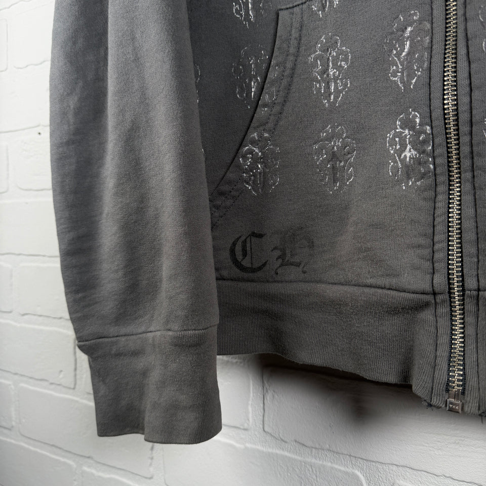 Chrome Hearts Vintage Vine Dagger Fleur Horseshoe Zip Up Hoodie