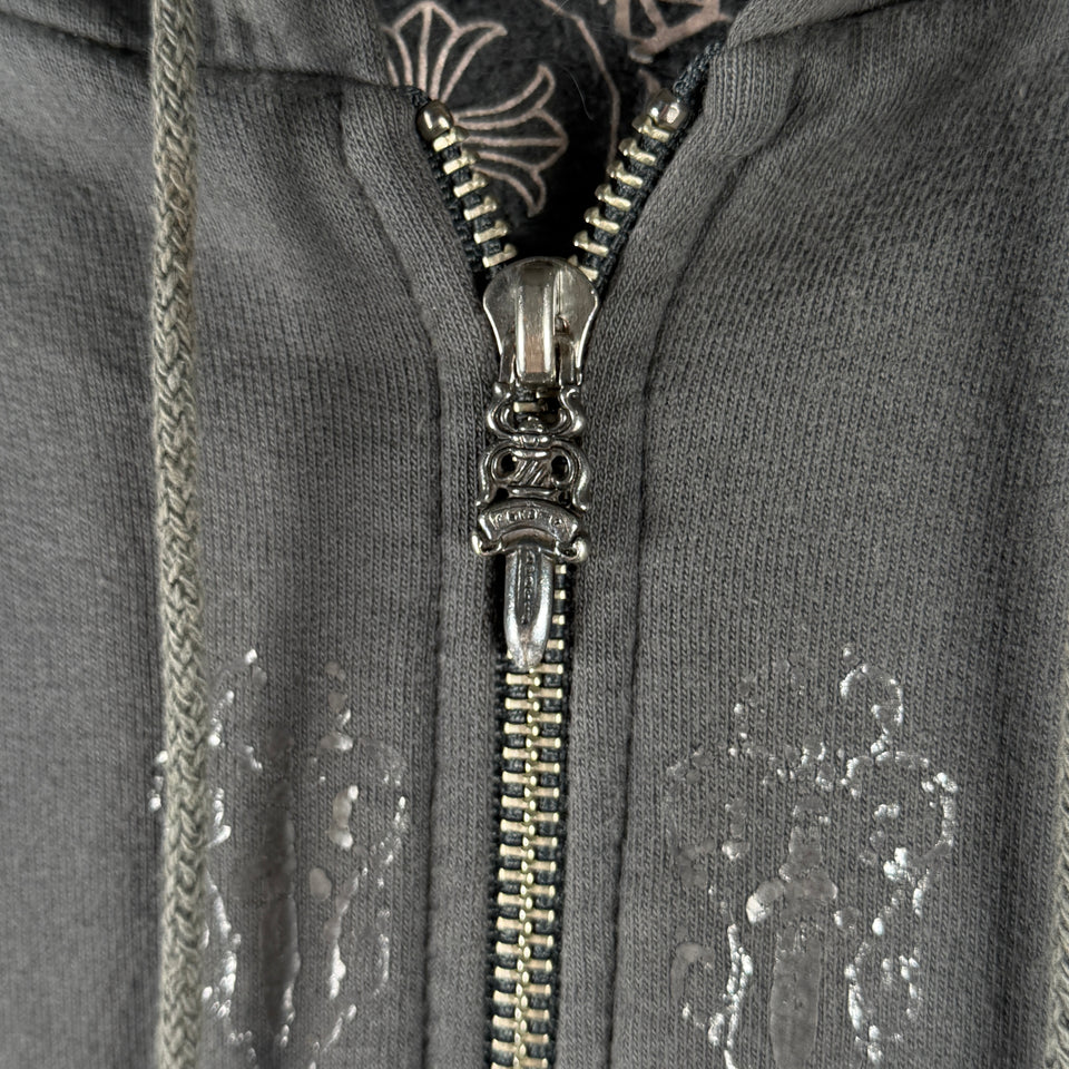 Chrome Hearts Vintage Vine Dagger Fleur Horseshoe Zip Up Hoodie