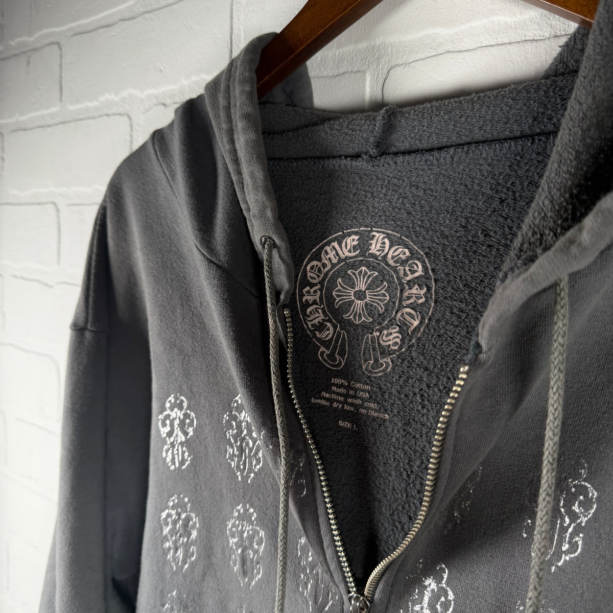 Chrome Hearts Vintage Vine Dagger Fleur Horseshoe Zip Up Hoodie