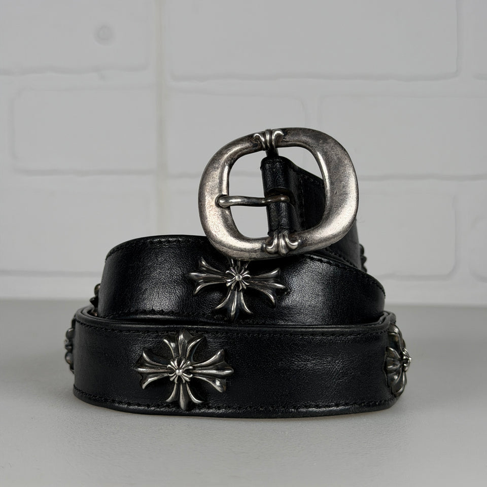 Chrome Hearts Vintage Silver Plus Cross Studded Mini Gunslinger Belt