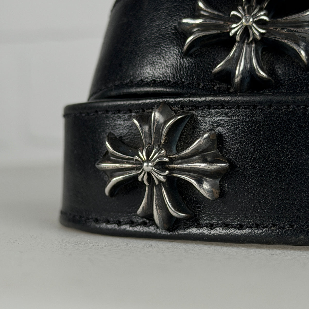 Chrome Hearts Vintage Silver Plus Cross Studded Mini Gunslinger Belt