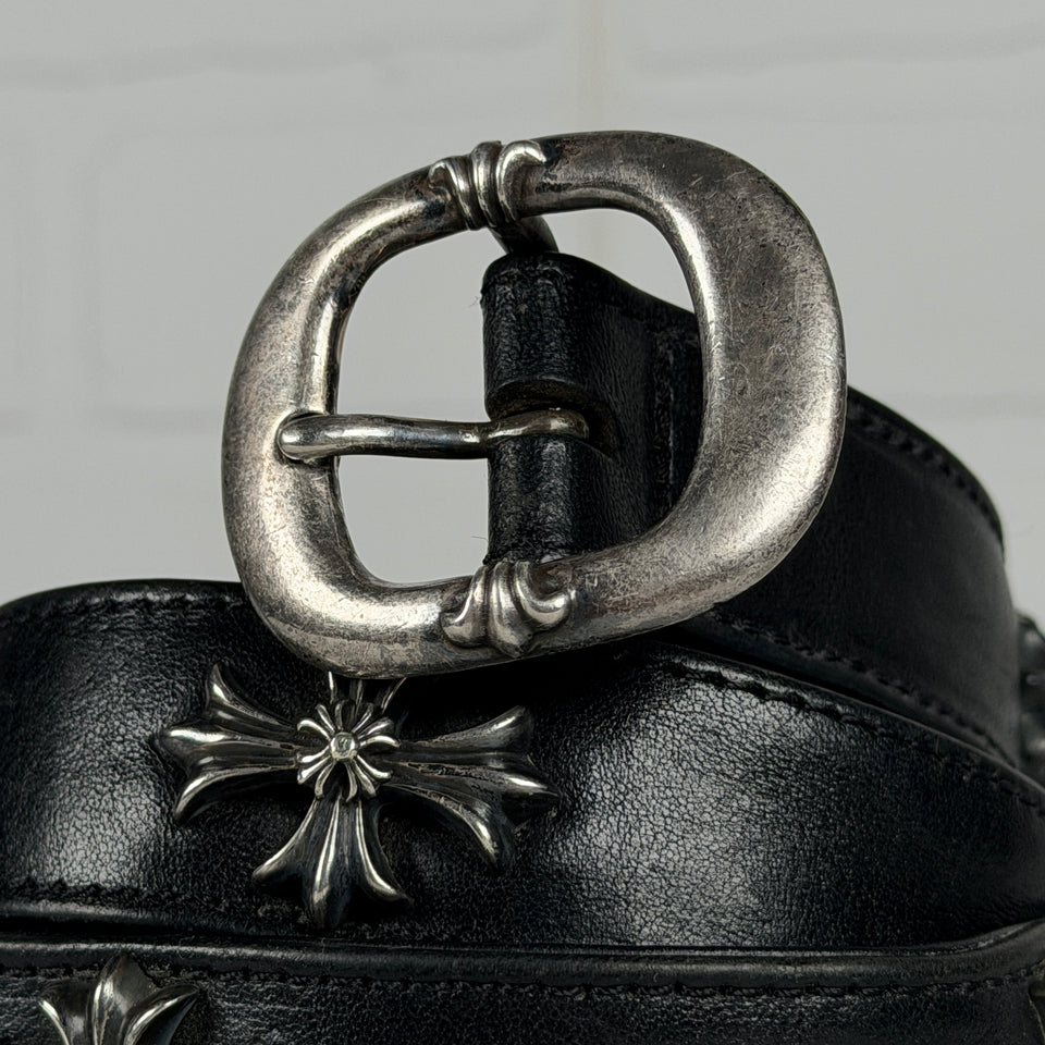 Chrome Hearts Vintage Silver Plus Cross Studded Mini Gunslinger Belt