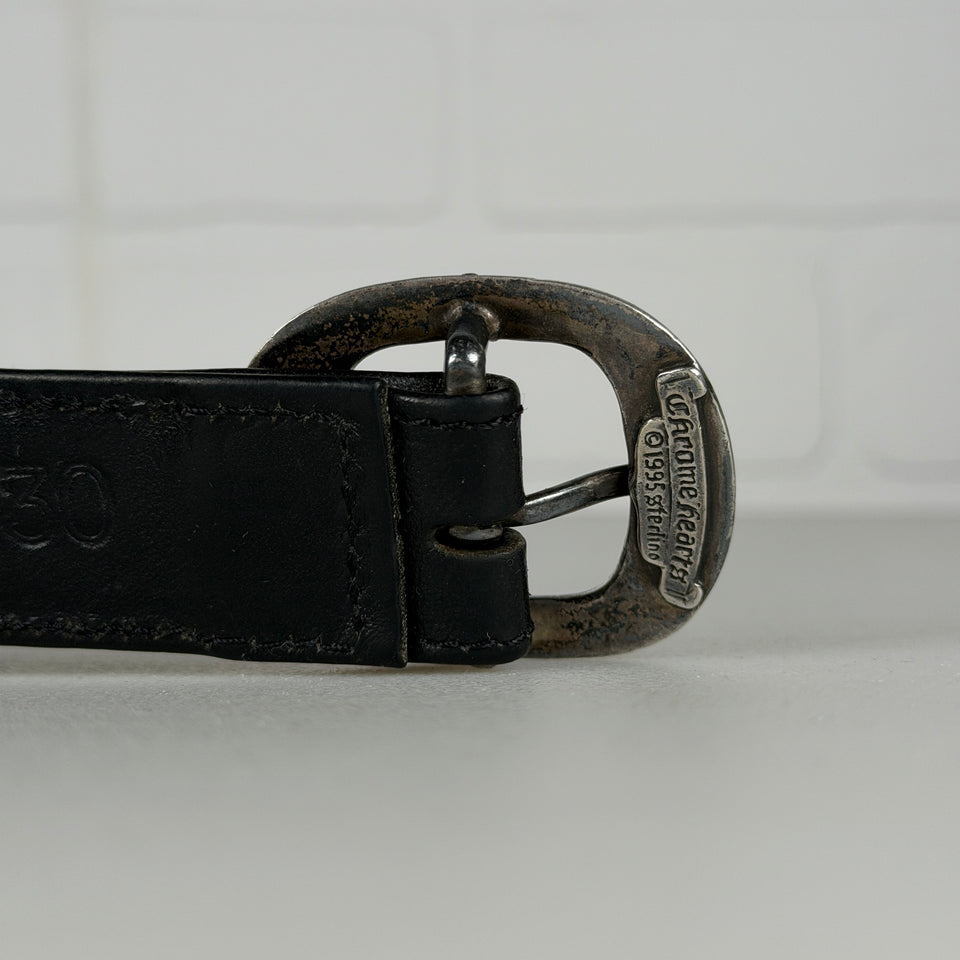 Chrome Hearts Vintage Silver Plus Cross Studded Mini Gunslinger Belt