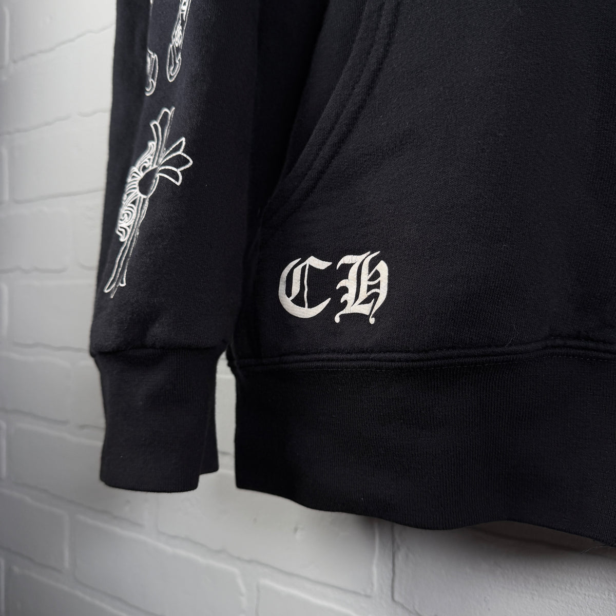 Chrome Hearts Thermal T-Bar Logo Floral Cross Horseshoe Zip Up Hoodie