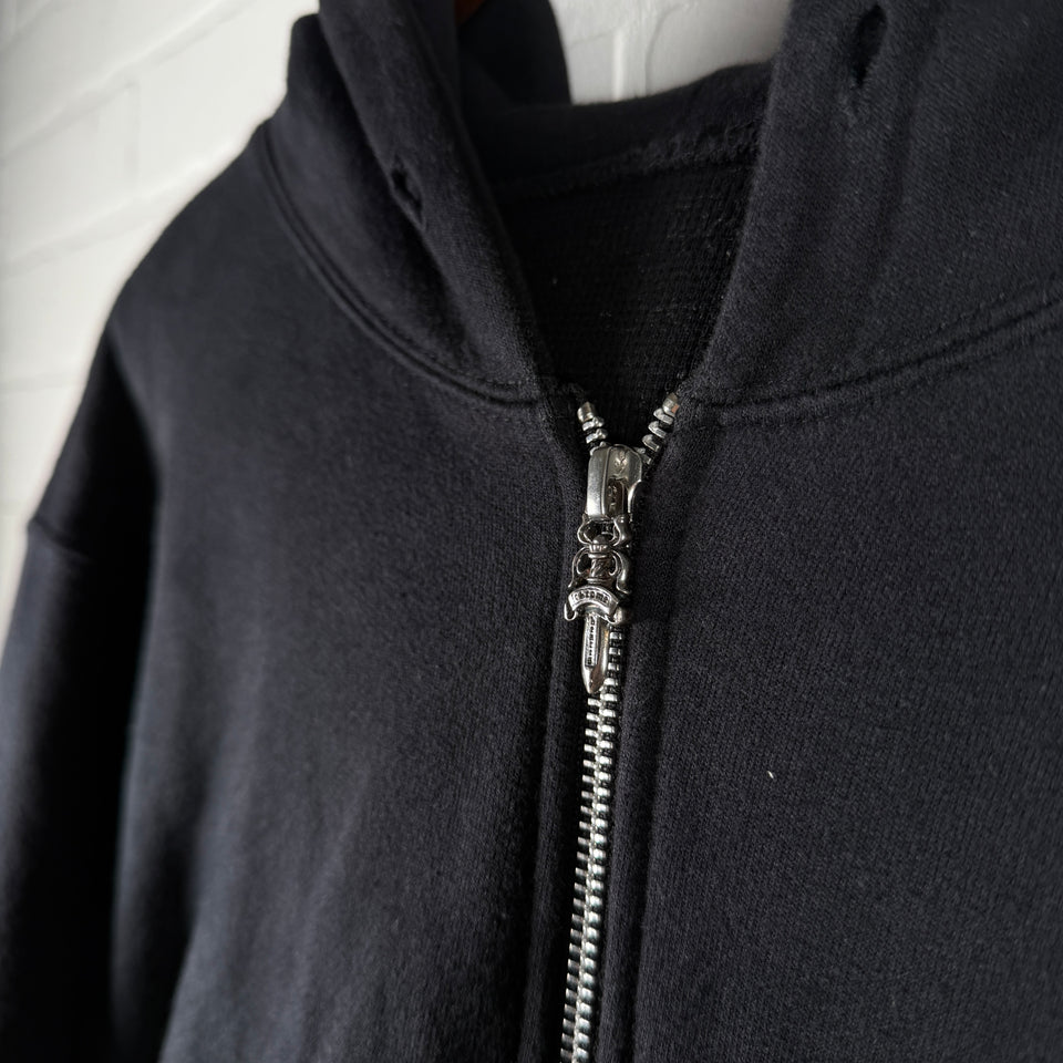 Chrome Hearts Thermal T-Bar Logo Floral Cross Horseshoe Zip Up Hoodie