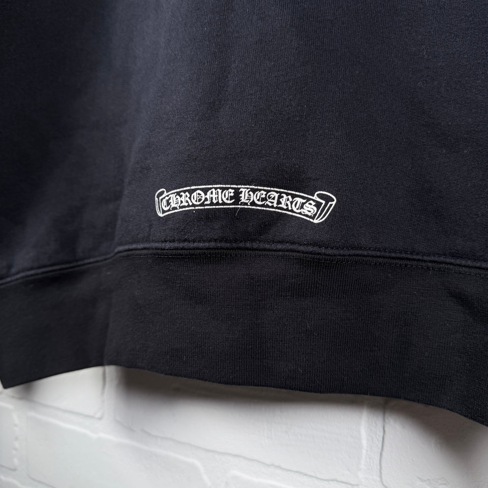 Chrome Hearts Thermal T-Bar Logo Floral Cross Horseshoe Zip Up Hoodie