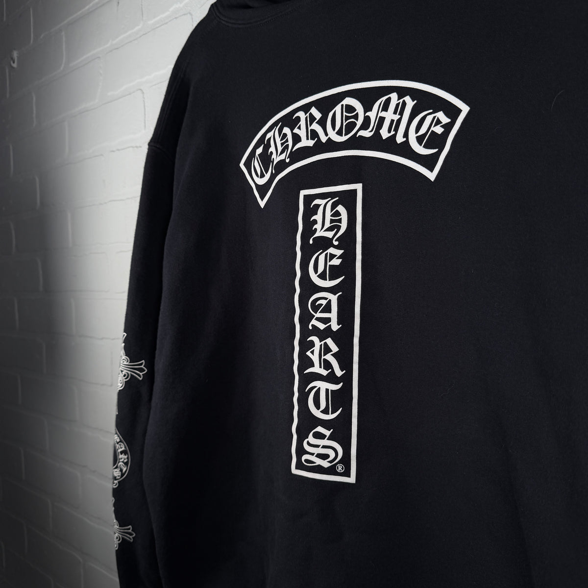 Chrome Hearts Thermal T-Bar Logo Floral Cross Horseshoe Zip Up Hoodie