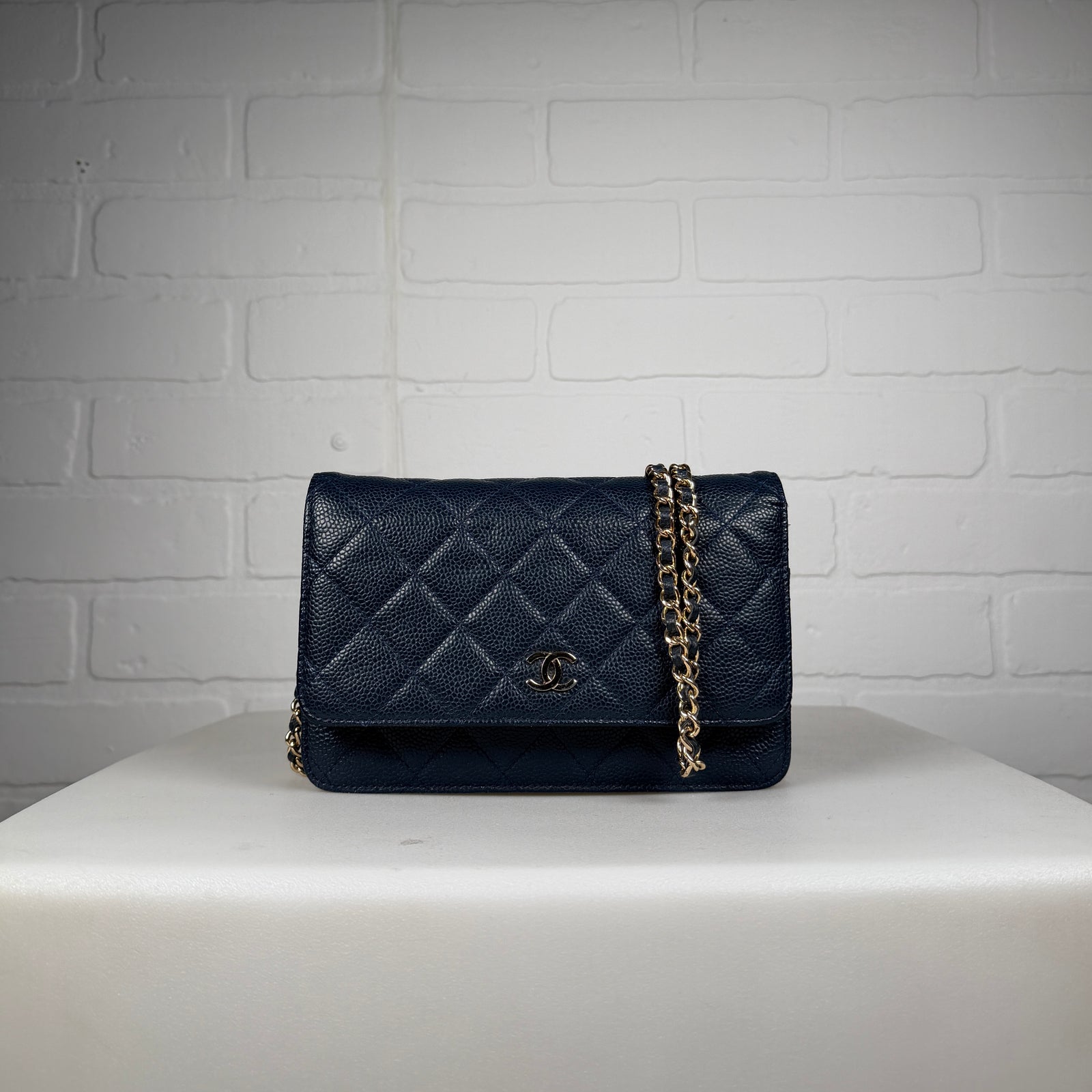 Chanel Quilted Caviar Wallet On Chain Handbag
