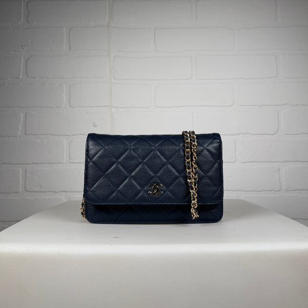 Chanel Quilted Caviar Wallet On Chain Handbag
