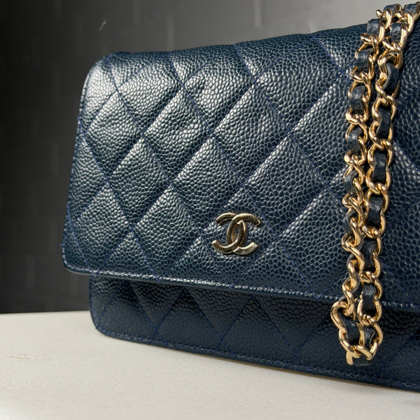 Chanel Quilted Caviar Wallet On Chain Handbag
