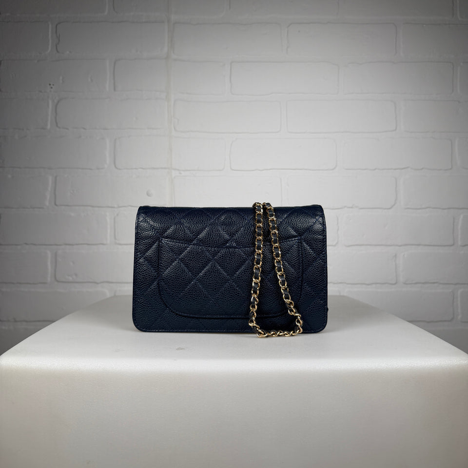 Chanel Quilted Caviar Wallet On Chain Handbag