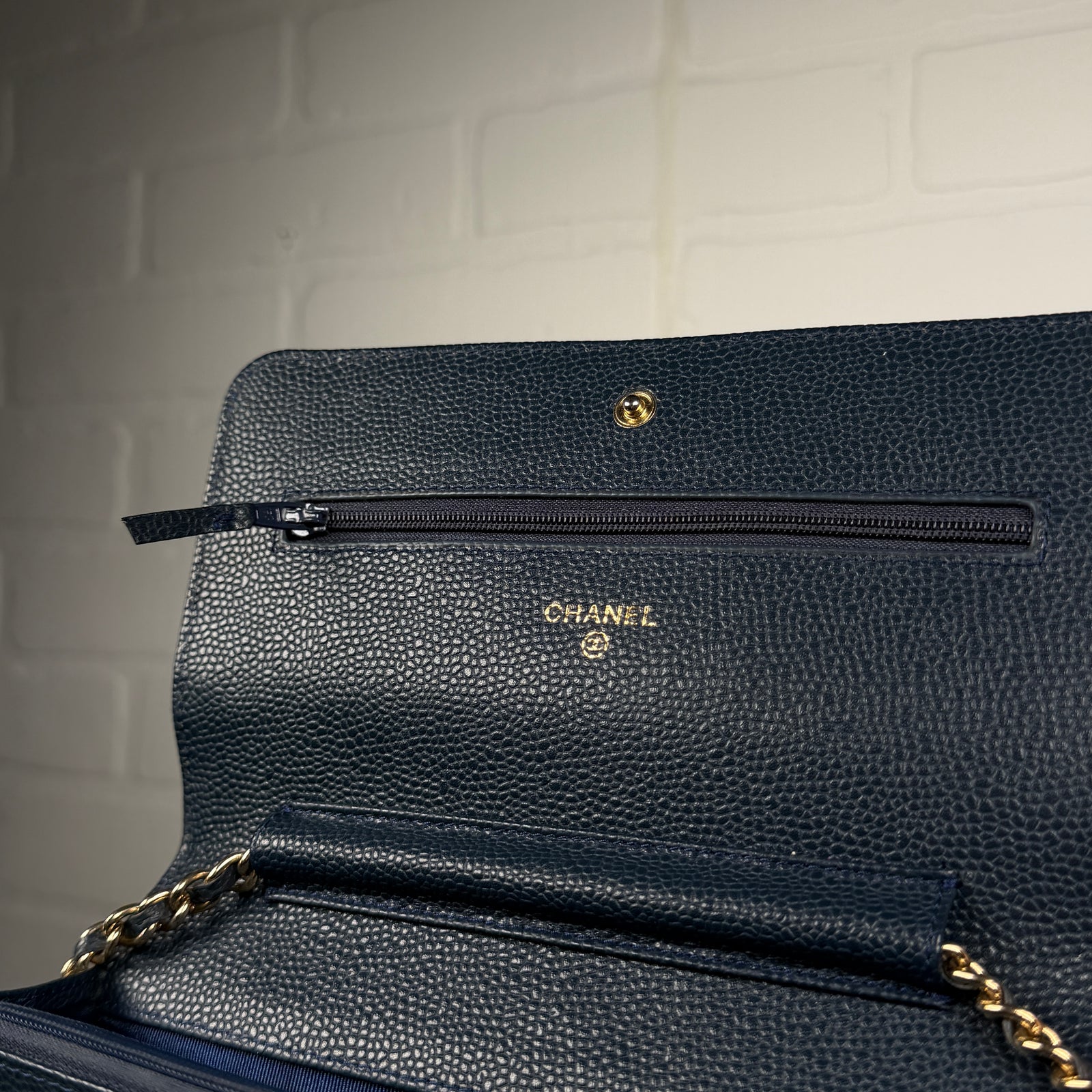 Chanel Quilted Caviar Wallet On Chain Handbag