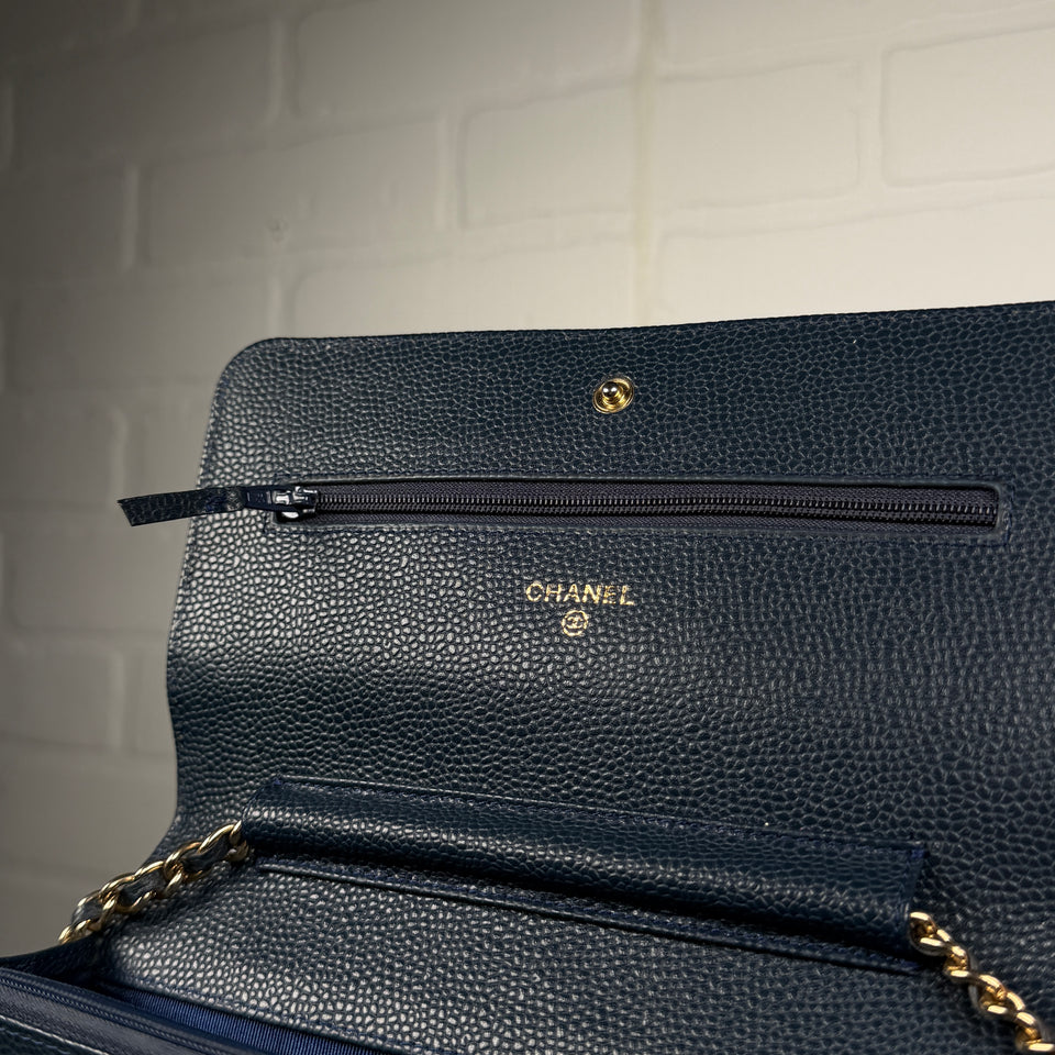 Chanel Quilted Caviar Wallet On Chain Handbag