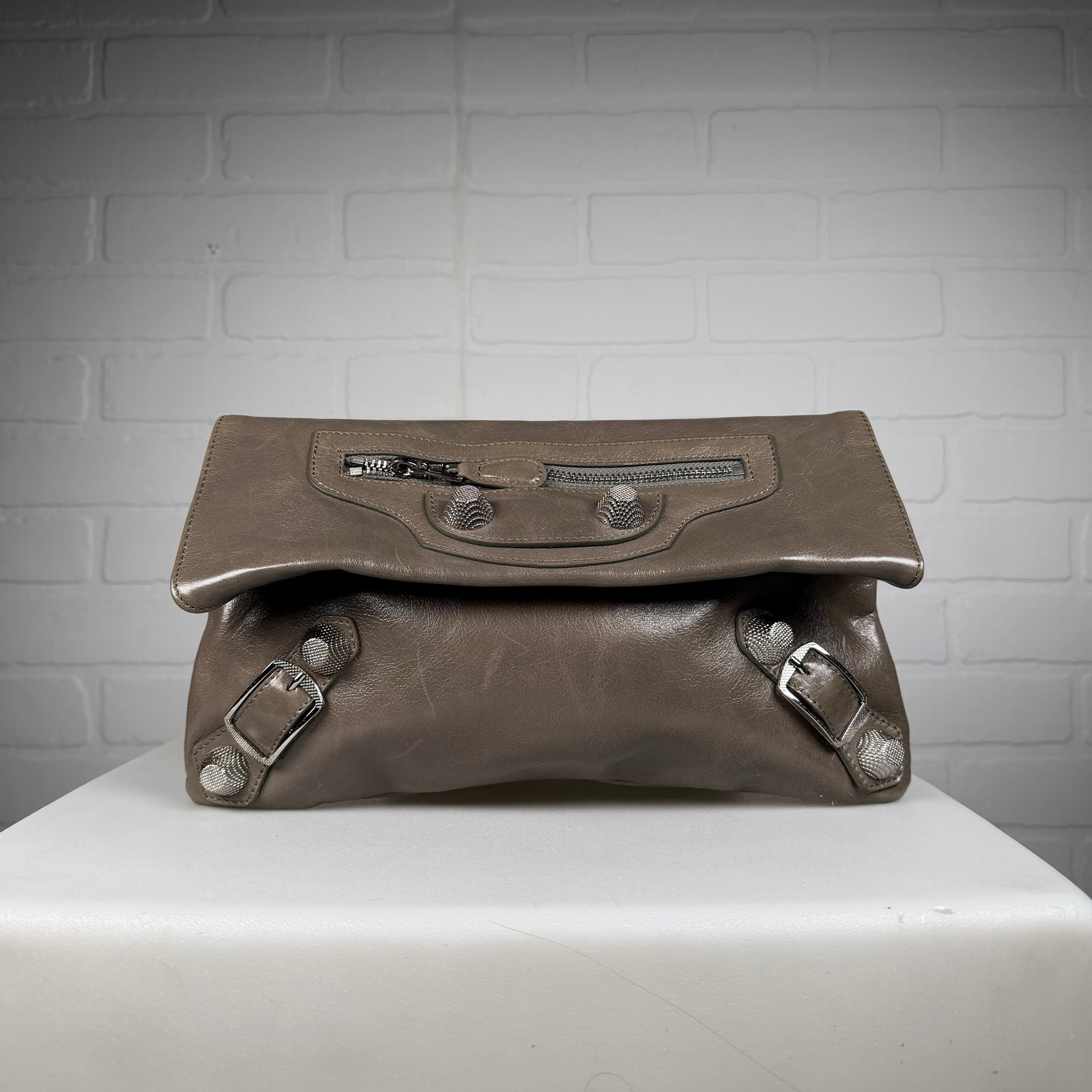 Balenciaga Leather Envelope Clutch Bag