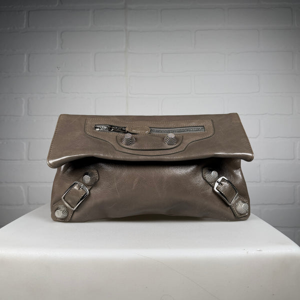 Balenciaga Leather Envelope Clutch Bag
