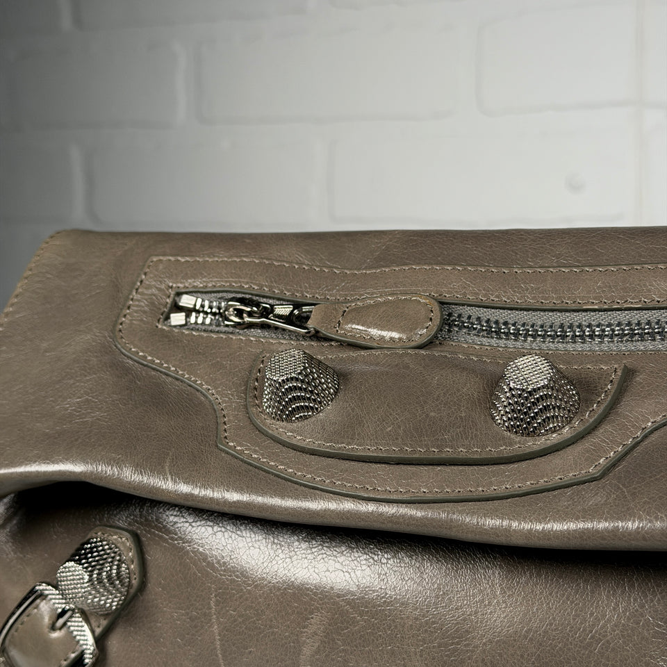 Balenciaga Leather Envelope Clutch Bag
