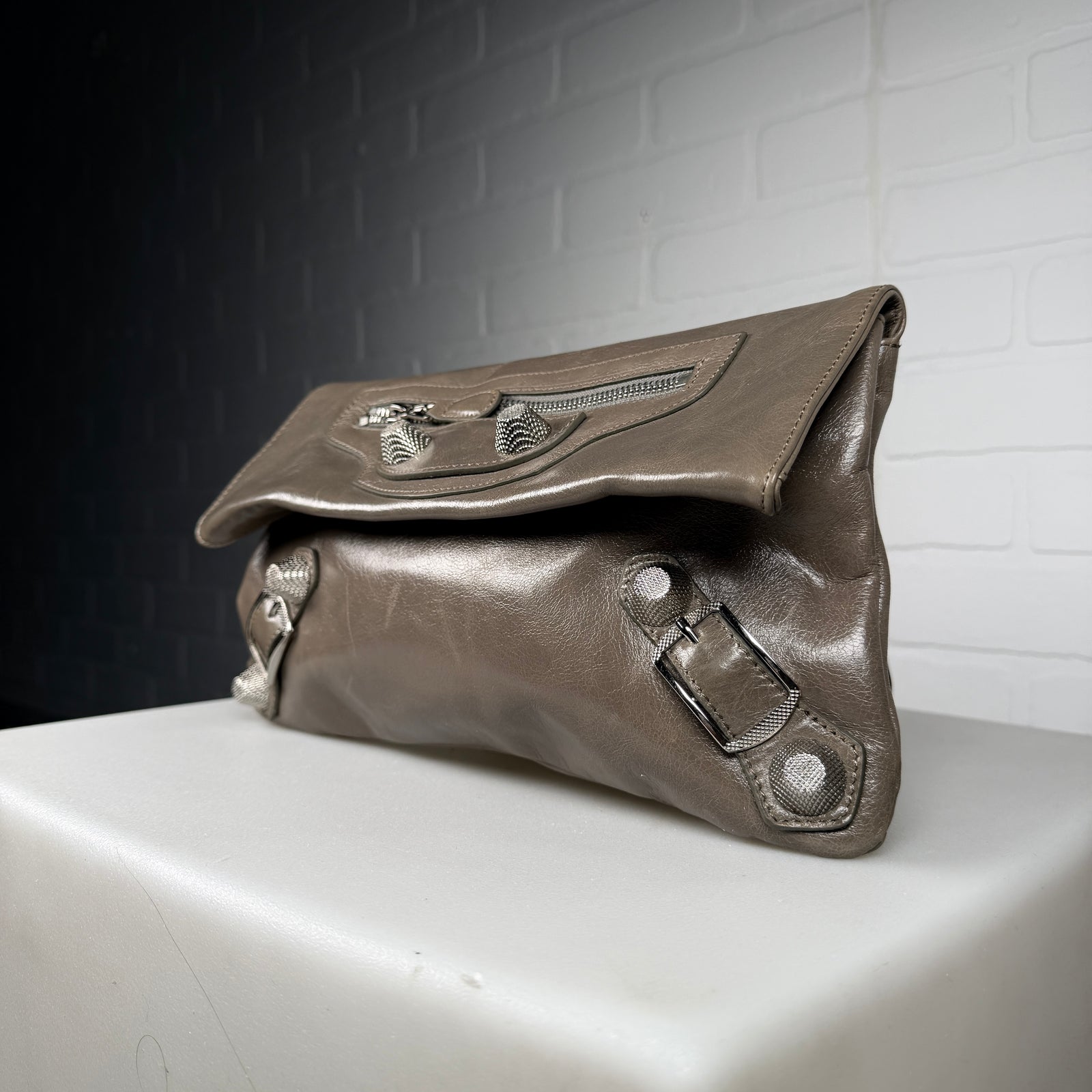 Balenciaga Leather Envelope Clutch Bag